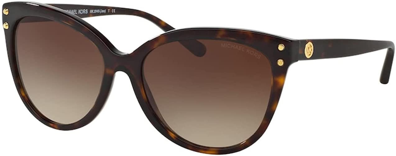 Michael Kors MK2045F Sunglasses 300613-55 - Dark Tortoise Acetate Frame, Brown MK2045F-300613-55