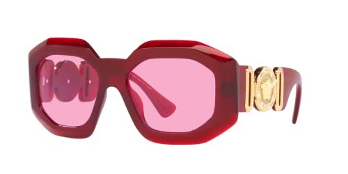 Versace 0VE4424U 388/5 56mm Transparent Red Frame, Pink Lenses Women Sunglasses