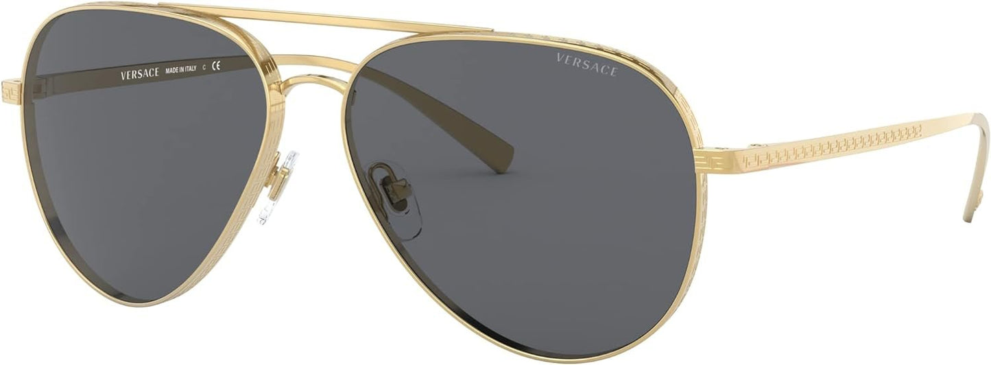 Versace 0VE2217 100287 59mm Sunglasses Gold Frame, Dark Grey Lenses