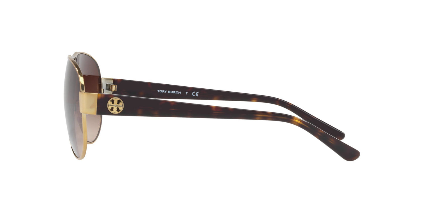 Tory Burch TY6057 324013 60mm Gold Frame Dark Brown Gradient Sunglasses