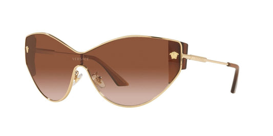 Versace Woman Sunglasses Gold Frame, Brown Gradient Lenses,