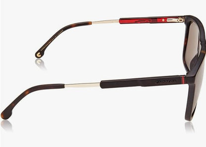 Carrera Men's 8029/S Rectangular Sunglasses, Dark Havana/Polarized Bronze, 57mm, 17mm