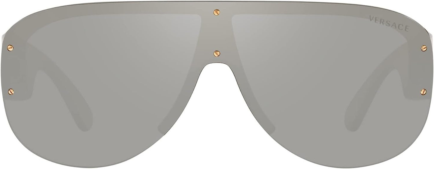 Versace VE 4391 311/6G Transparent Grey Plastic Shield Sunglasses Grey Mirror Lens