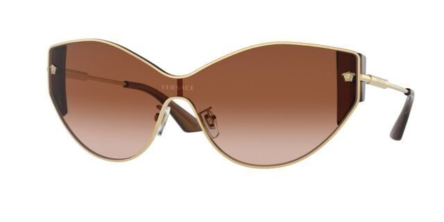 Versace Woman Sunglasses Gold Frame, Brown Gradient Lenses,