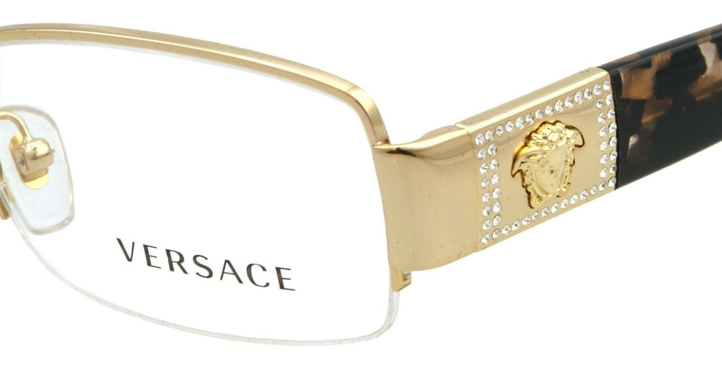 Versace VE 1175B Eyeglasses w/ Gold Frame and Non-Rx 53 mm Diameter Lenses,