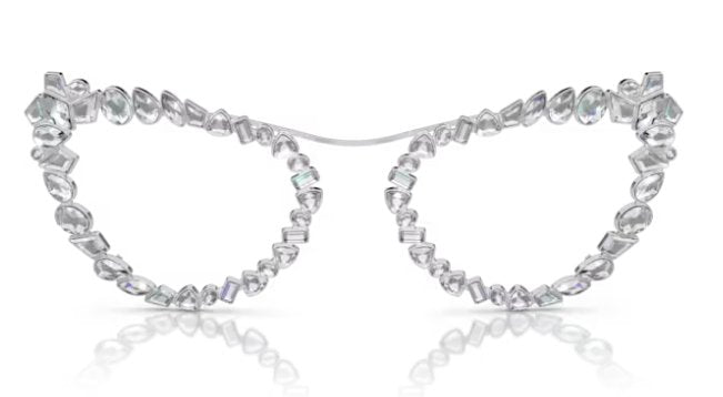 SWAROVSKI SK7011 4001SB 56mm Silver Blue Light Filter Lens Women's Eyeglasses