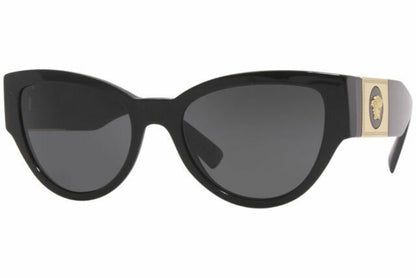 Versace VE 4398 GB1/87 Black Plastic Cat-Eye Sunglasses Grey Lens