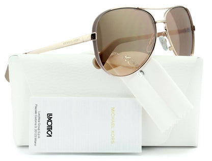 Michael Kors 0MK5004 1017R1 Chelsea Aviator Sunglasses Rose Gold w/Gold Mirror