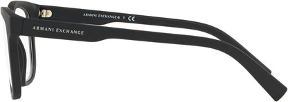 A|X ARMANI EXCHANGE Men's AX3050F 8078 55mm Square Eyeglass Frames, Matte Black