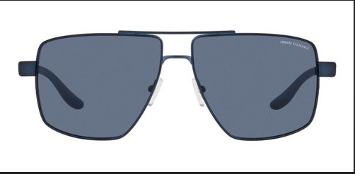 A|X ARMANI EXCHANGE Men's AX2037S Square Sunglasses, Matte Blue/Blue, 60 mm