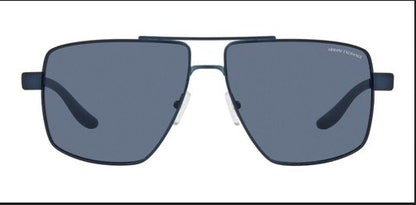 A|X ARMANI EXCHANGE Men's AX2037S Square Sunglasses, Matte Blue/Blue, 60 mm