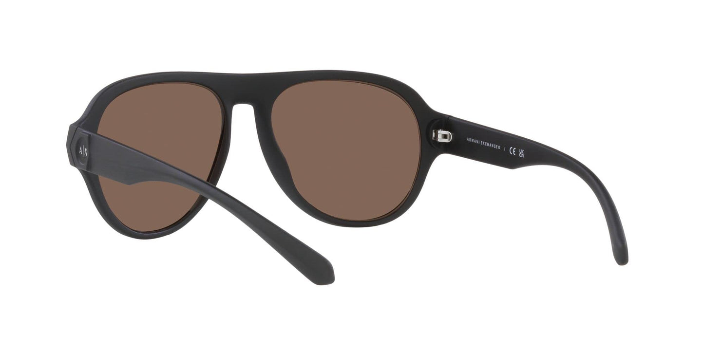 A|X ARMANI EXCHANGE Men's AX4126SU 807873 Universal Fit Sunglasses, Matte Black/Dark Brown, 58 mm