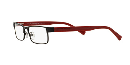 A|X ARMANI EXCHANGE Men's AX1009 6036 53mm Rectangular Eyewear Frames, Black/Red