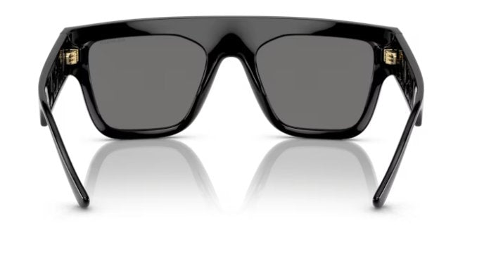 Versace VE 4430U GB1/81 53mm Black Rectangle Sunglasses Grey Polarized Lens