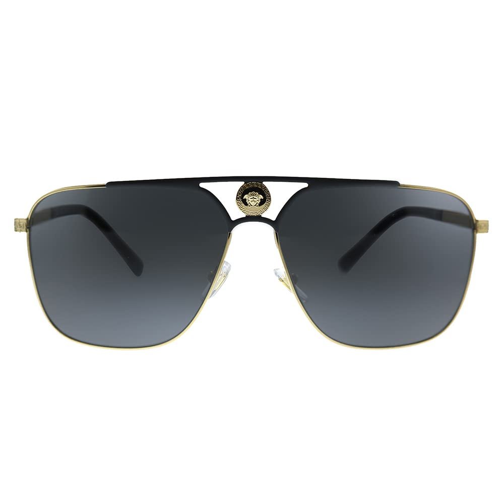 VERSACE VE2238 143687 61mm Gold/Matte Black Rectangle Men's Sunglasses