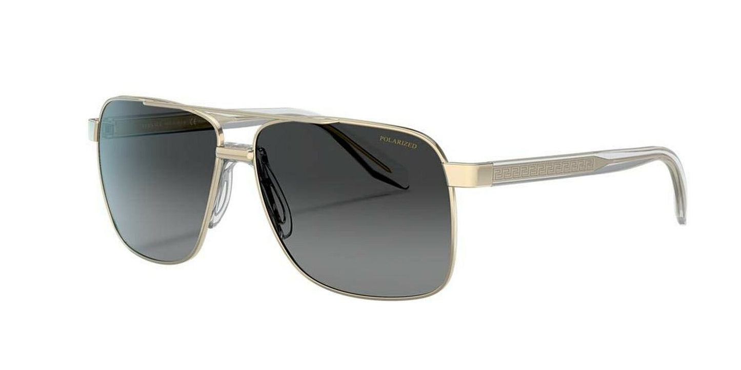 Versace Mens Sunglasses (VE2174) Pale Gold/Grey, Polarized sunglasses