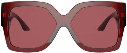 Versace 4402 388/69 Sunglasses Women's Transparent Red/Dark Violet Lenses 59mm