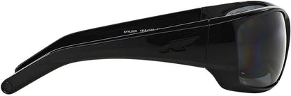 ARNETTE Men's AN4215 Heist 2.0 Rectangular Sunglasses, Shiny Black/Dark Grey Polarized, 66 mm