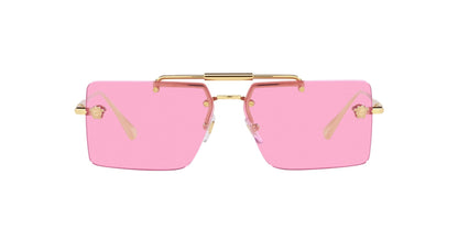 Versace 0VE2245 1002/5 60mm Sunglasses Gold Frame, Fuchsia Lenses,