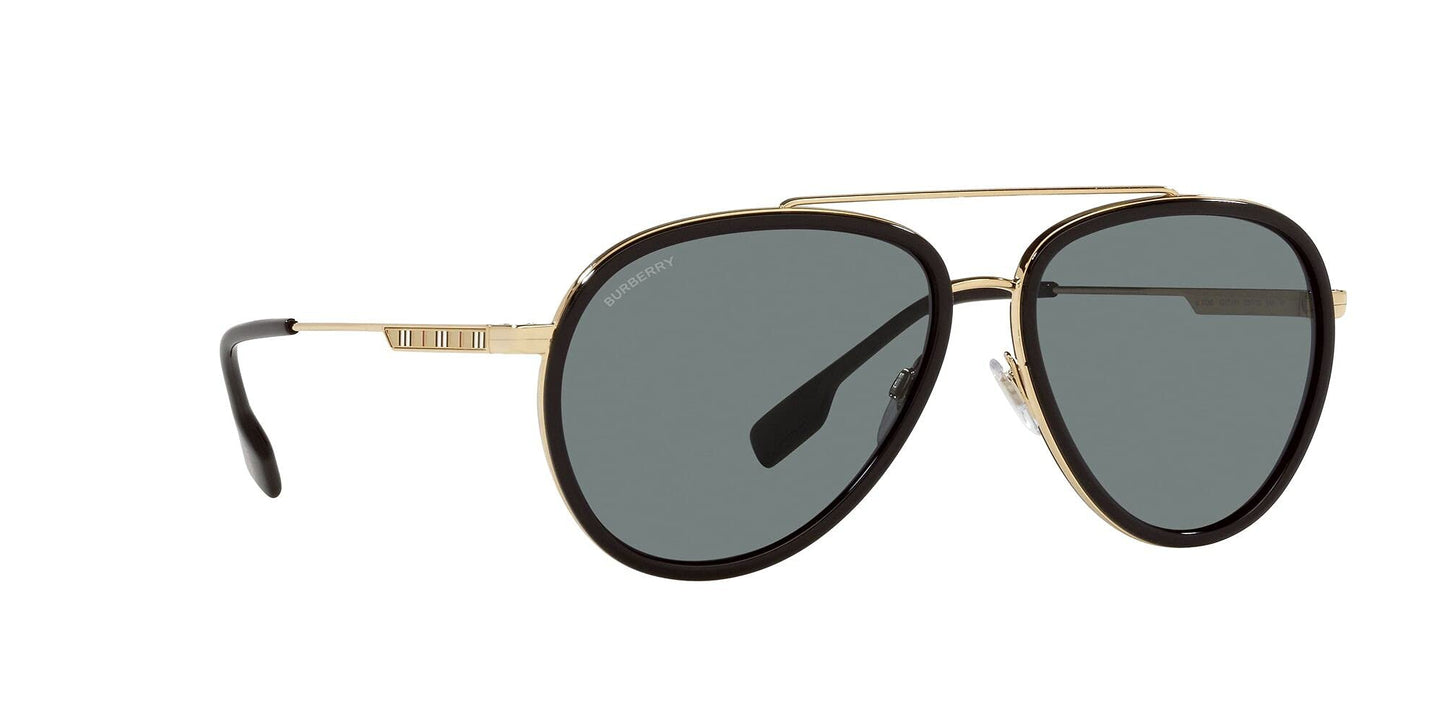 BURBERRY BE 3125 101781 59mm Oliver Gold Polarized Dark Grey Sunglasses