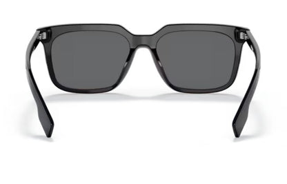 BURBERRY BE4337F 379887 56mm Black Square Sunglasses Dark Gray Lenses