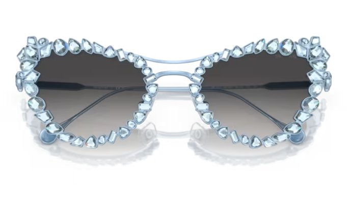 SWAROVSKI SK7011 40198G  56mm Matte Light Blue Grey Gradient Women's Sunglasses