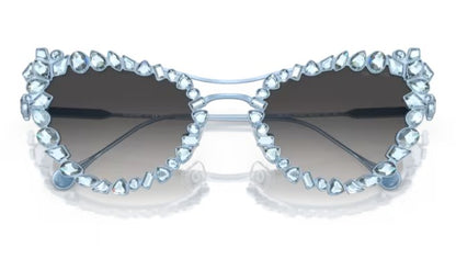 SWAROVSKI SK7011 40198G  56mm Matte Light Blue Grey Gradient Women's Sunglasses