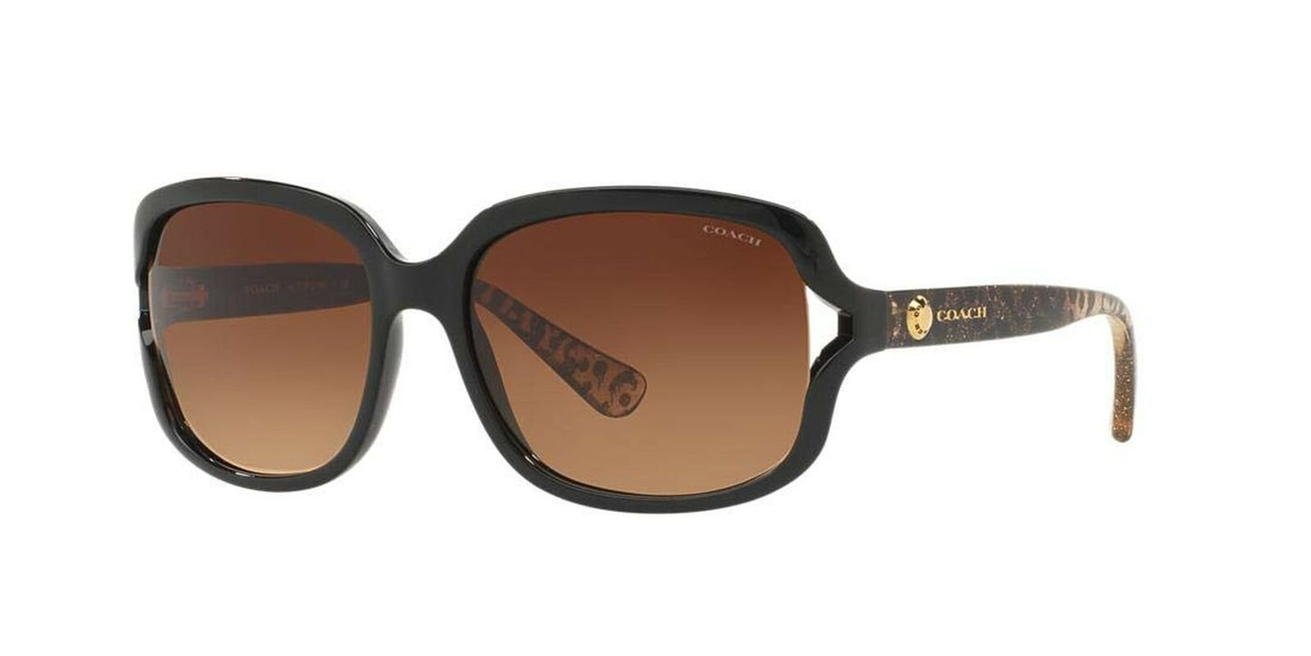 Coach HC8169 Woman Sunglasses, Black Lenses Injected Frame, 57mm