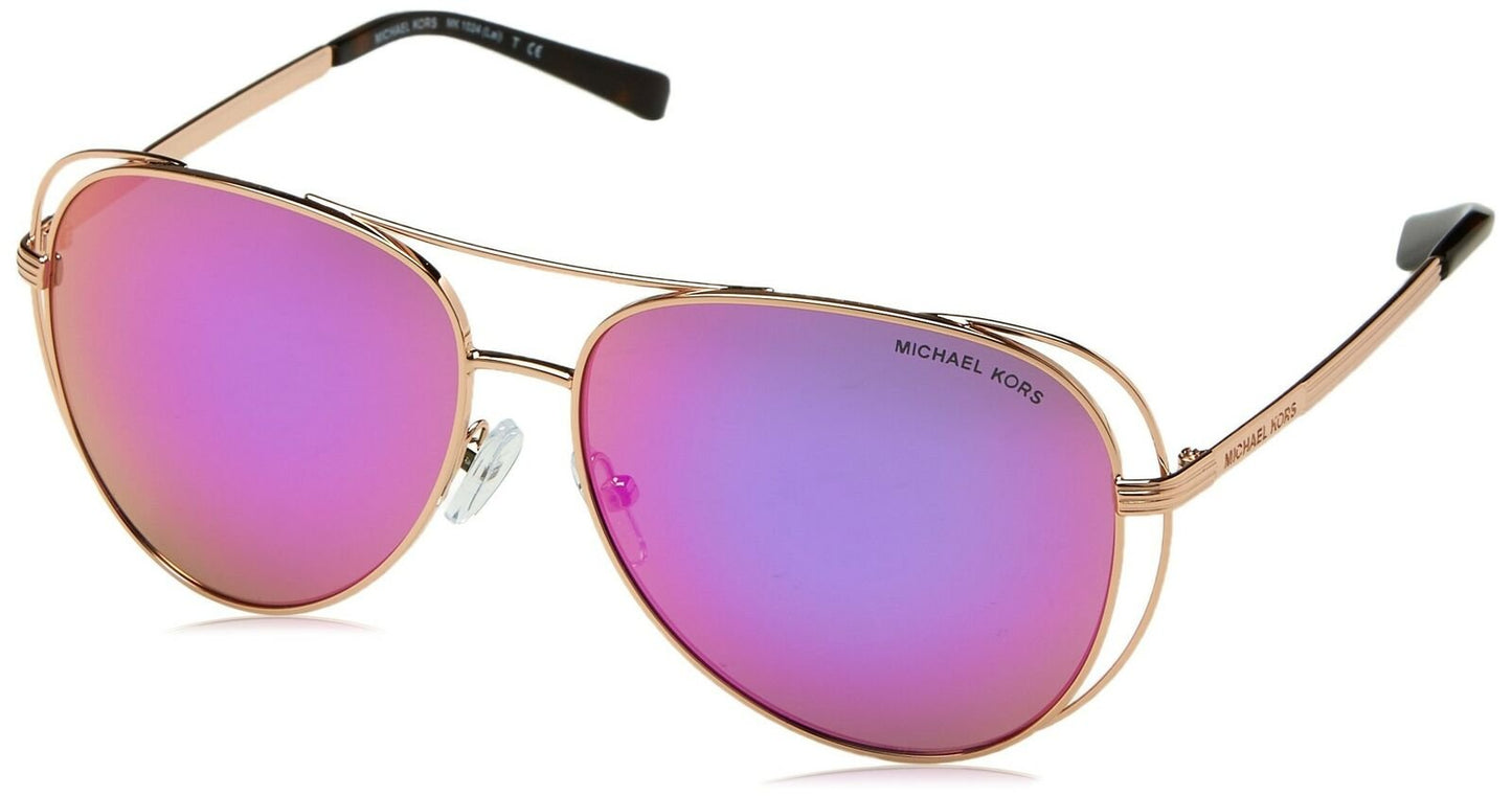 Michael Kors LAI MK1024 Sunglasses 11944X-58 - Rose Gold-tone Frame, Fuschia