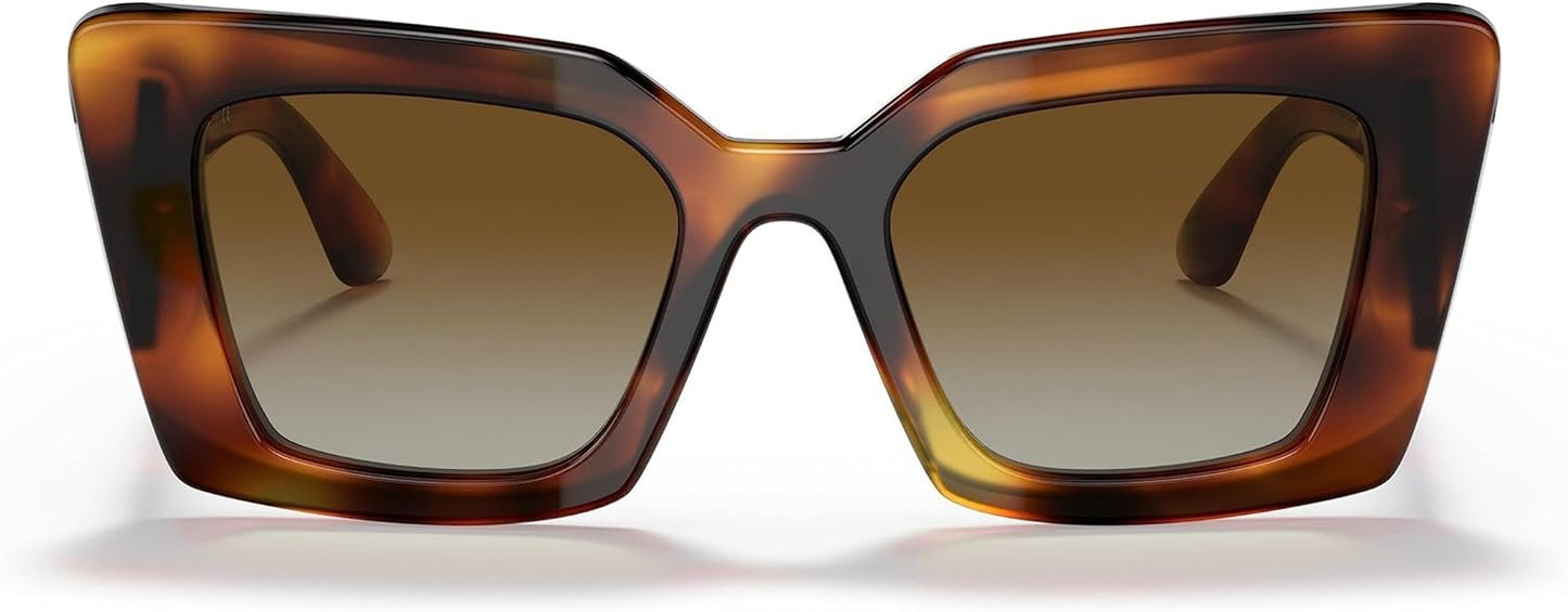 BURBERRY Daisy BE 4344 3316T5 Havana Square Sunglasses Brown Gradient Polarized Lens