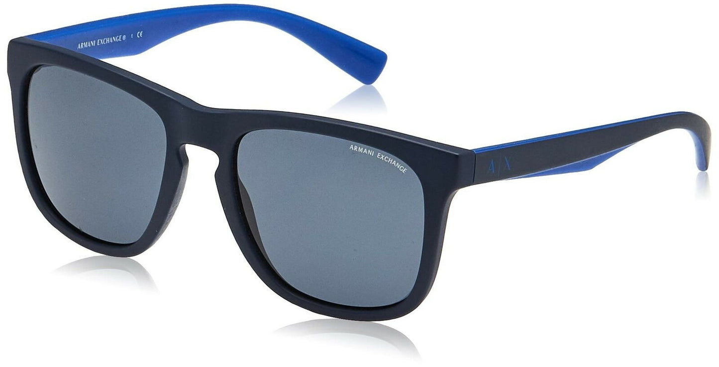 AX Armani Exchange mens Ax4058s Sunglasses, Matte Dark Blue/Grey, 55 mm