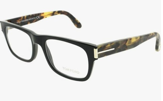 Tom Ford Rectangular Eyeglasses TF5274 001 Size: 52mm Shiny Black/Havana