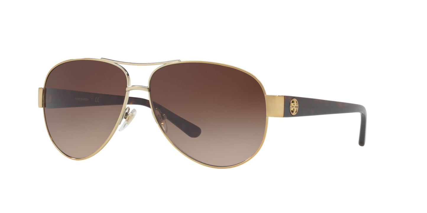 Tory Burch TY6057 324013 60mm Gold Frame Dark Brown Gradient Sunglasses