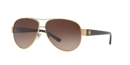 Tory Burch TY6057 324013 60mm Gold Frame Dark Brown Gradient Sunglasses