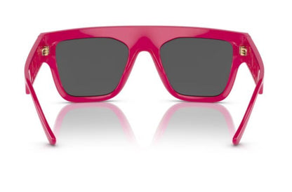 Versace VE 4430U 536787 Fuxia Plastic Rectangle Sunglasses Grey Lens
