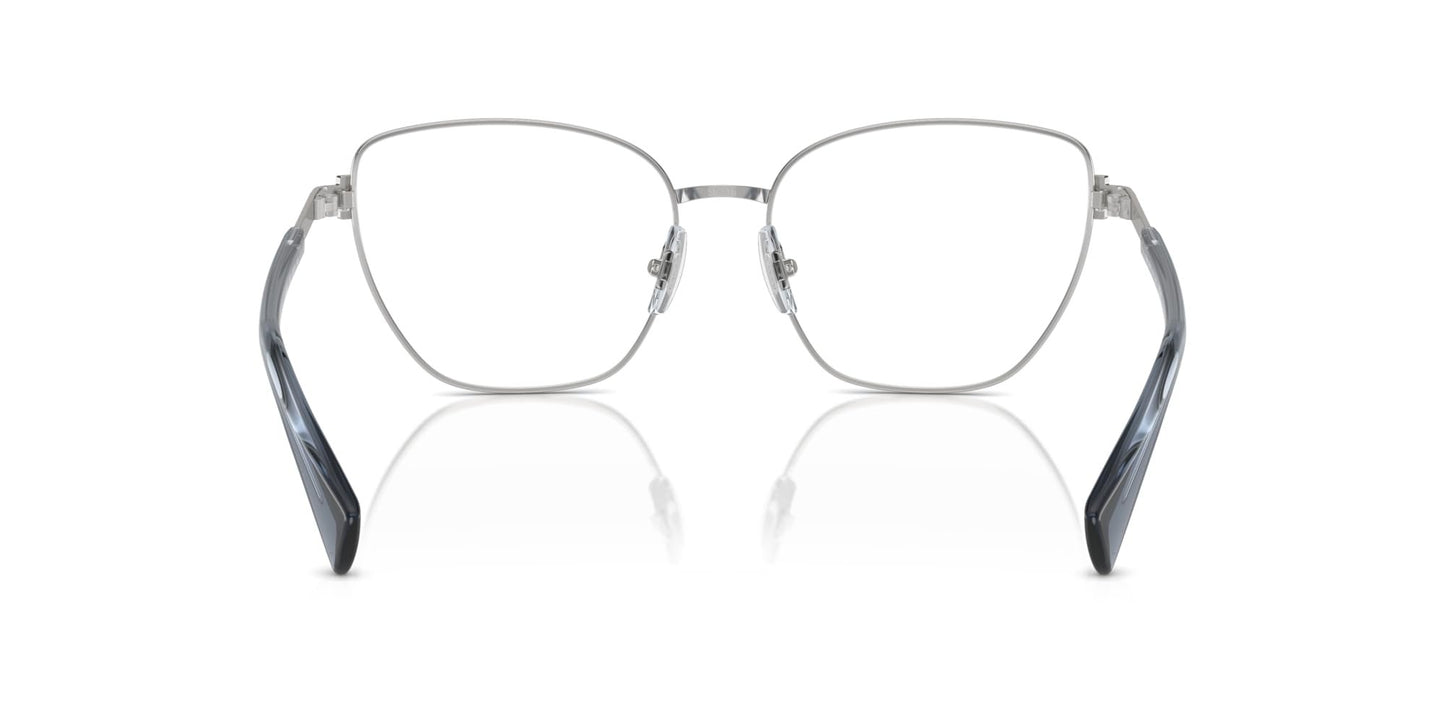 Ralph by Ralph Lauren Women's RA6060 9001 56mm Cat Eye Eyewear Frames, Shiny Silver/Demo Lens