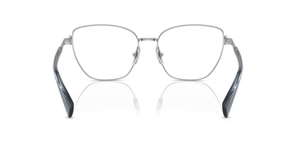 Ralph by Ralph Lauren Women's RA6060 9001 56mm Cat Eye Eyewear Frames, Shiny Silver/Demo Lens