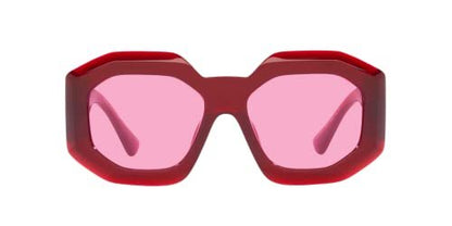 Versace 0VE4424U 388/5 56mm Transparent Red Frame, Pink Lenses Women Sunglasses