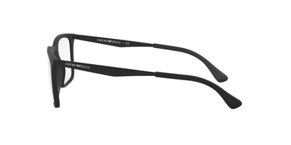 Emporio Armani Men's EA3169 5042 55mm Rectangular Eyeglasses, Matte Black/Demo Lens,