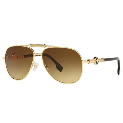 Versace Sunglasses Gold Frame, Brown Gradient Lenses, 0VE2236 1477/13 59MM
