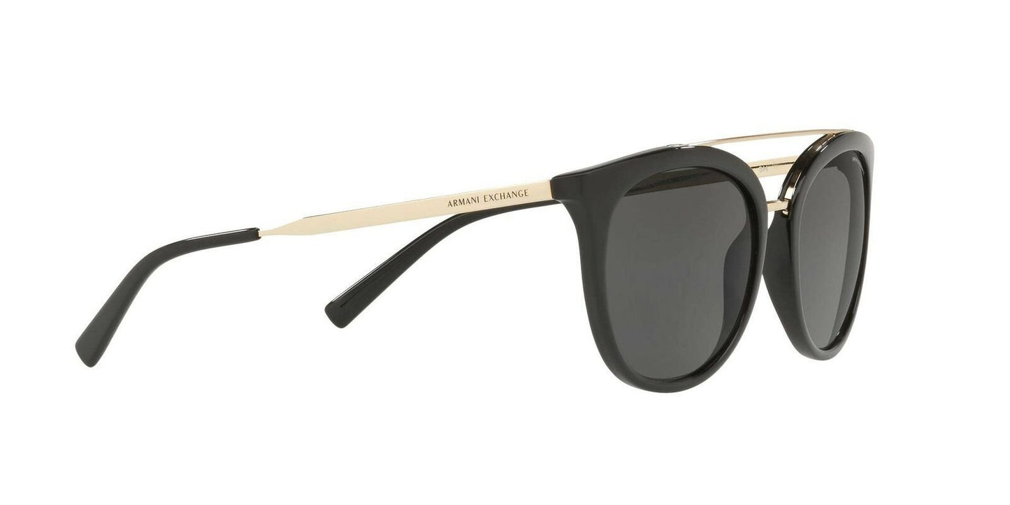 A|X ARMANI EXCHANGE Women's AX4068S Round Sunglasses, Black/Grey, 55 mm