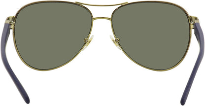 Tory Burch 0TY6051 Gold/Blue Flash Polarized Mirror Sunglasses
