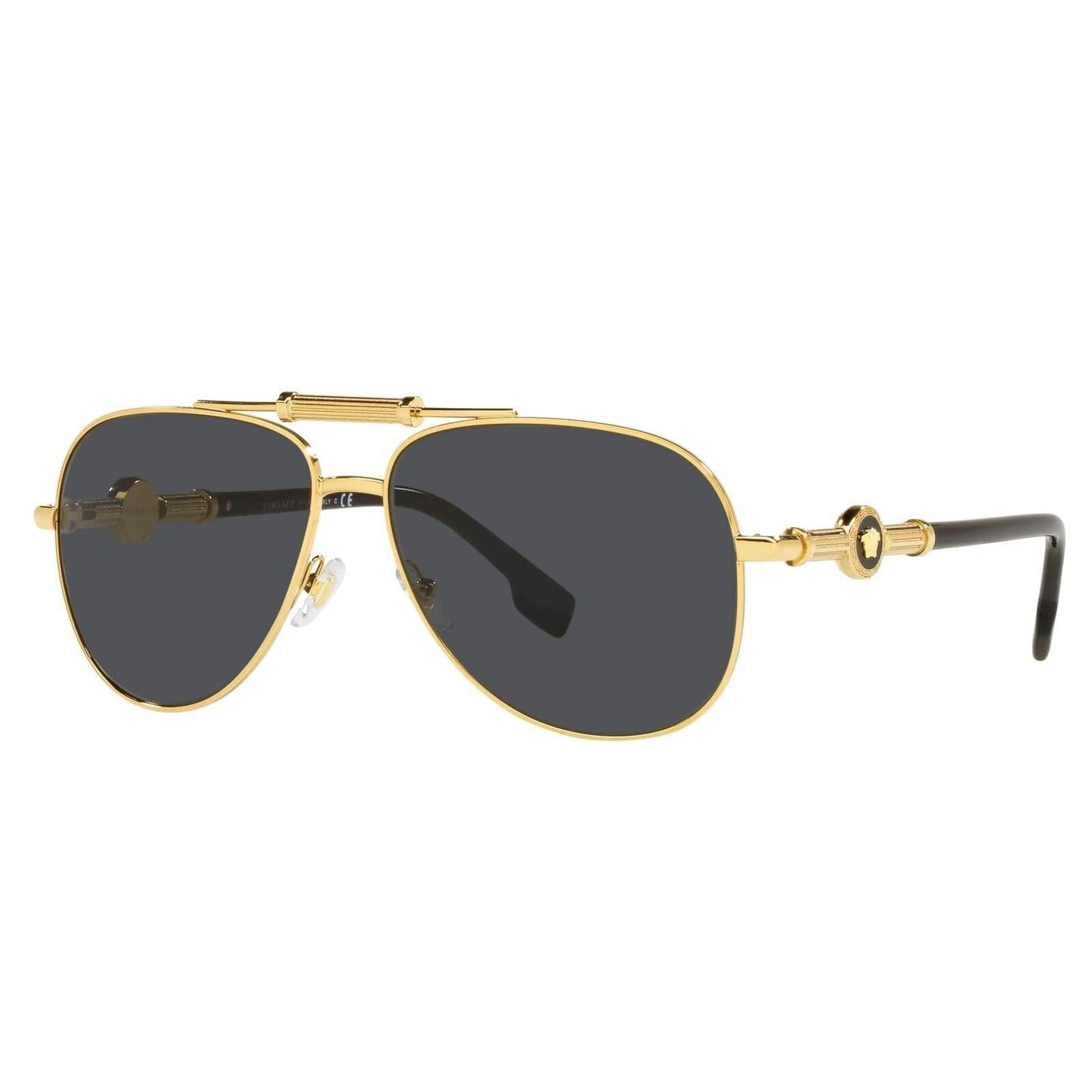 Versace Sunglasses Gold Frame, Dark Grey Lenses, VE 2236 1002/87 59MM