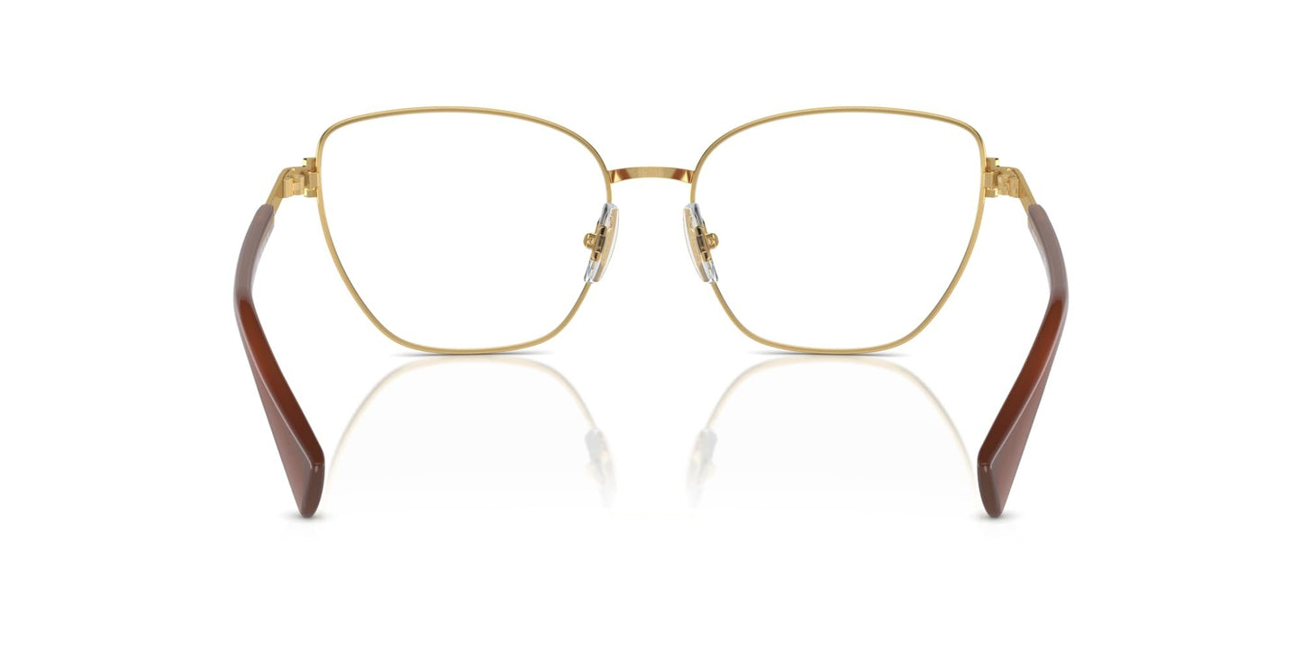 Ralph by Ralph Lauren Women's RA6060 9458 56mm Cat Eye Eyewear Frames, Shiny Gold/Demo Lens, 56 mm