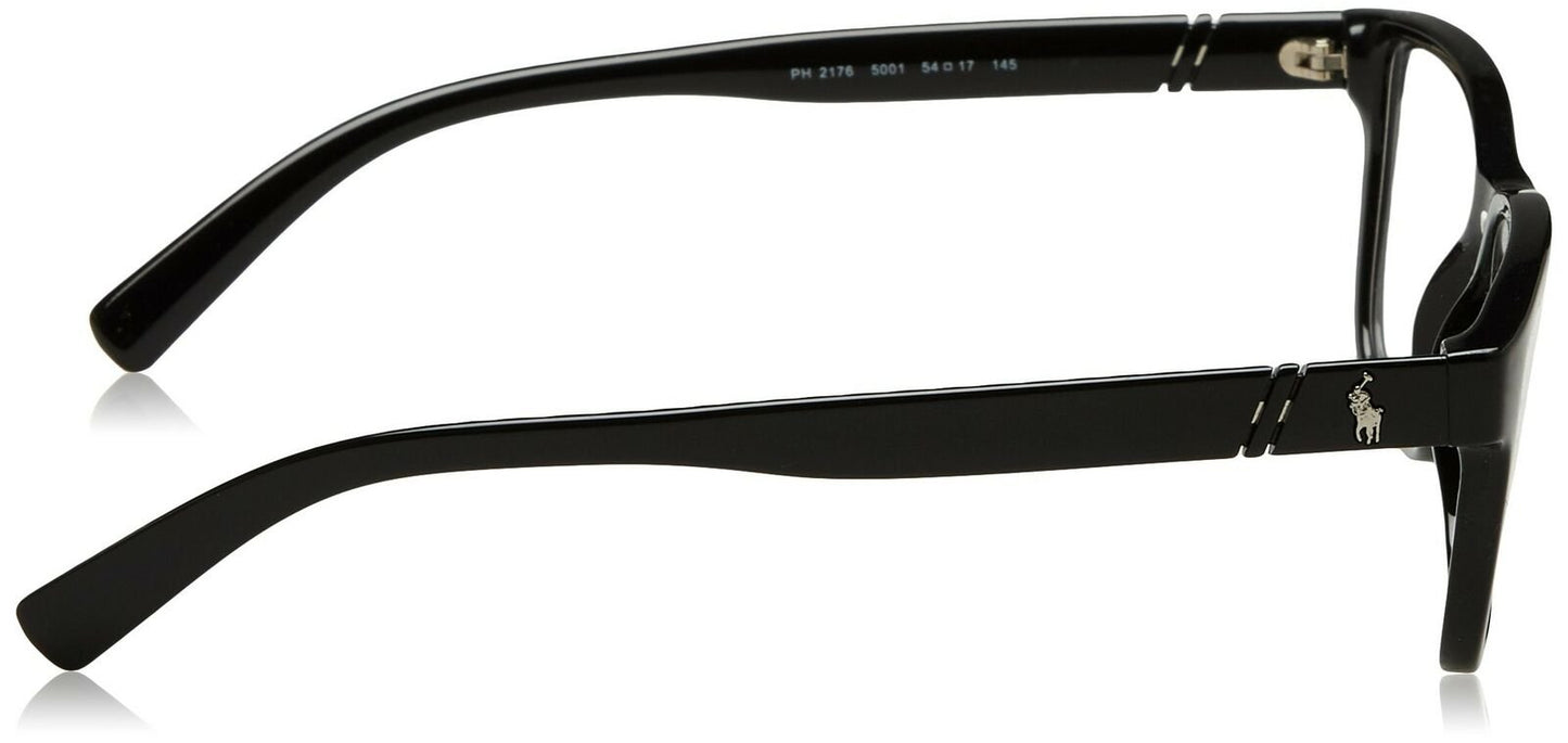 Polo Men's PH2176 Eyeglasses, Shiny Black, 52-17-145