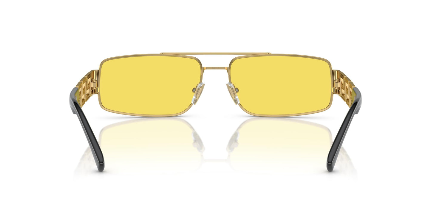 Versace 0VE2257 1002C9 Man Sunglasses Gold Frame, Yellow Mirror Red Lenses, 60MM