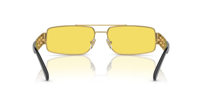 Versace 0VE2257 1002C9 Man Sunglasses Gold Frame, Yellow Mirror Red Lenses, 60MM