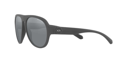 A|X Armani Exchange Aviator Sunglasses - Matte Dark Green with Mirrored Lenses