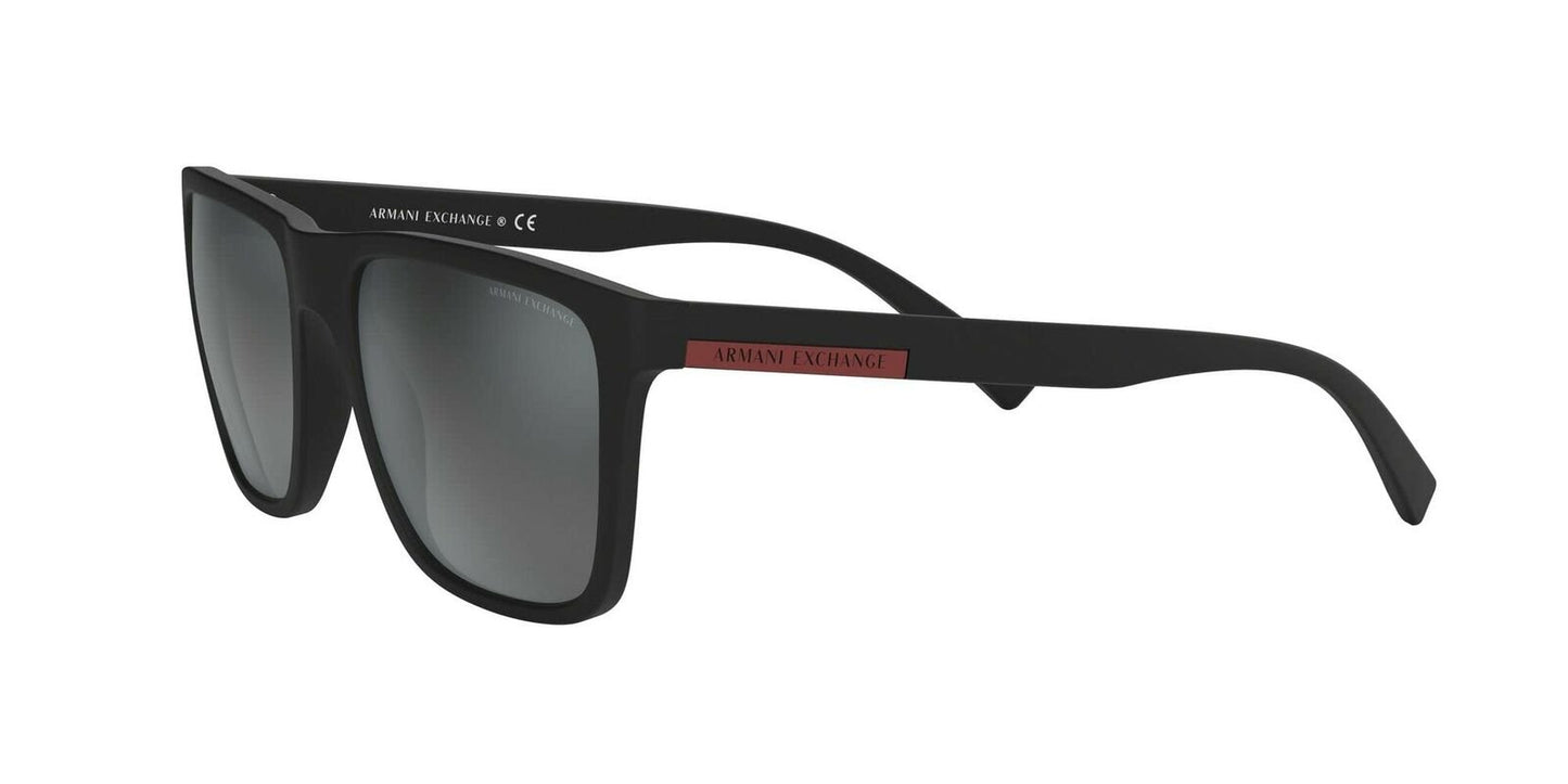 A|X ARMANI EXCHANGE Men's AX4080SF Square Sunglasses, Matte Black