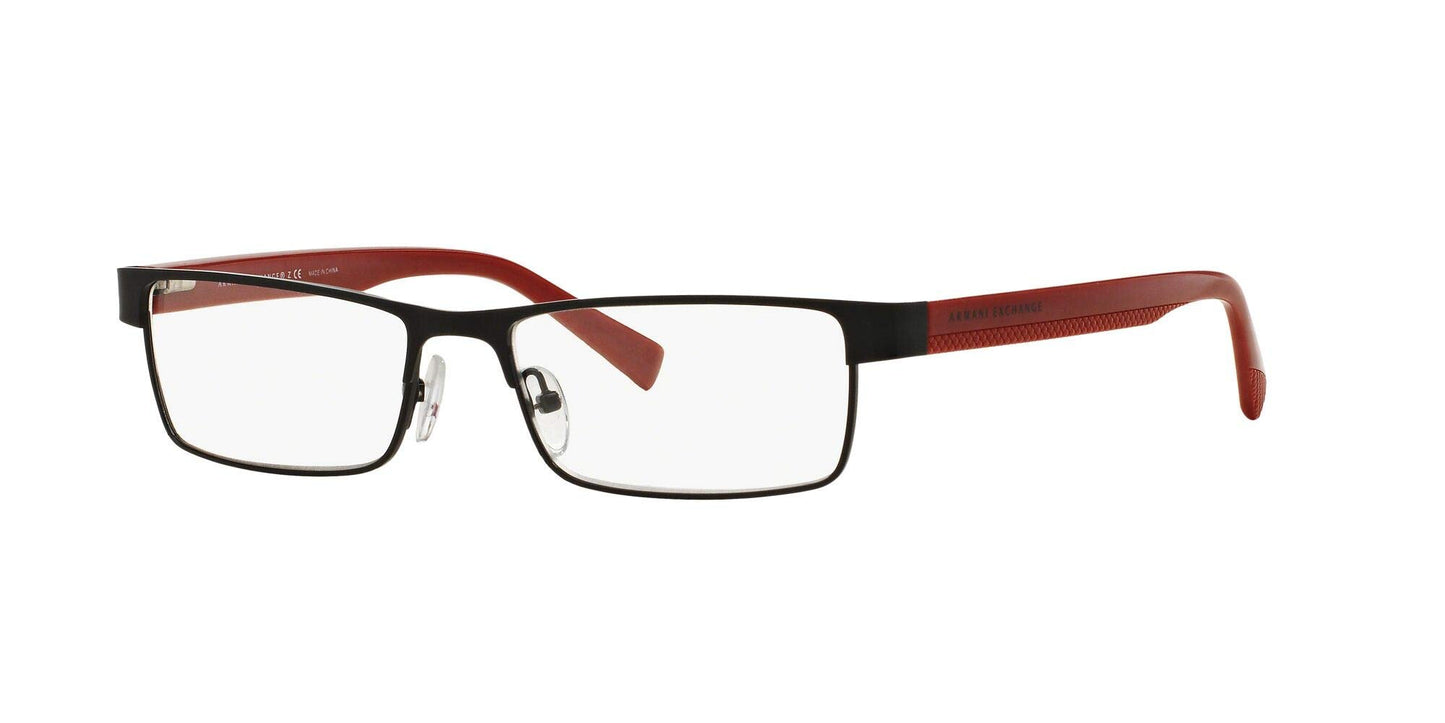 A|X ARMANI EXCHANGE Men's AX1009 6036 53mm Rectangular Eyewear Frames, Black/Red